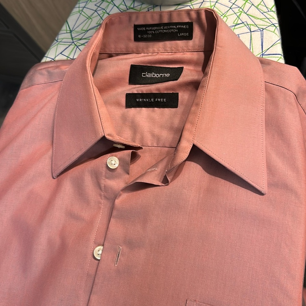 Clairborne Men’s dress shirt , color is a orange brown